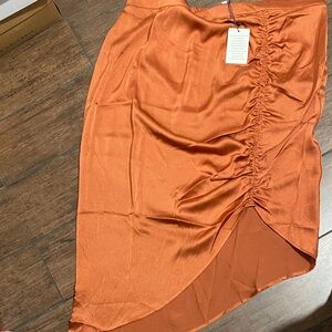 Skies Are Blue Asymmetrical Orange Skirt